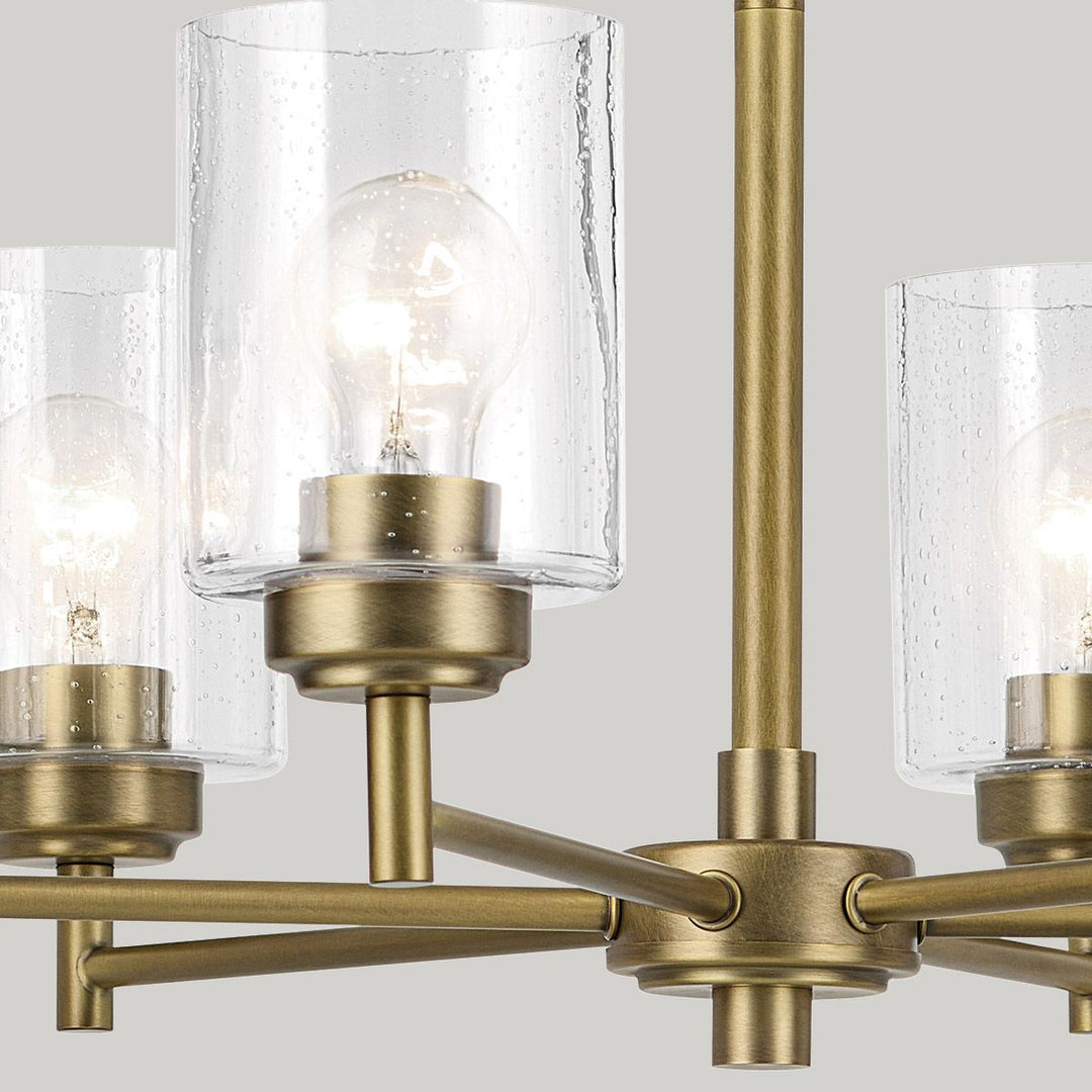 Winslow 6 Chandelier - Natural Brass