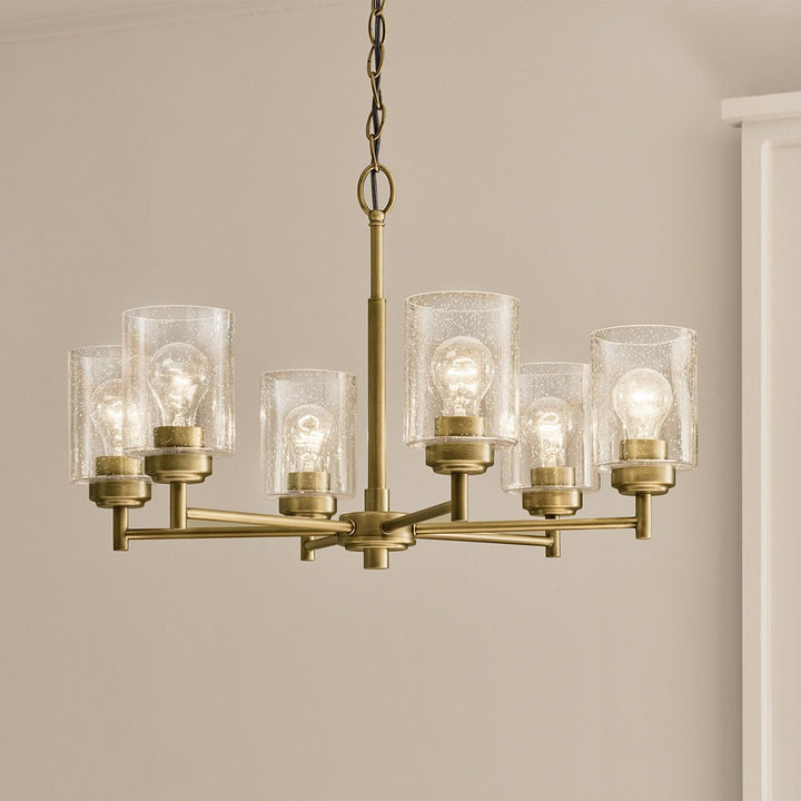 Winslow 6 Chandelier - Natural Brass