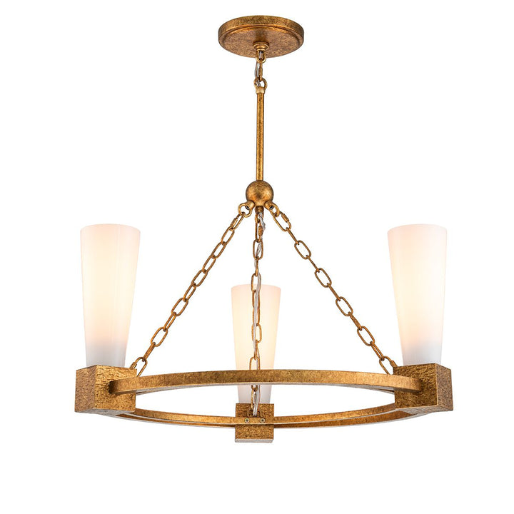 Kristy 3 Chandelier - Distressed Gold