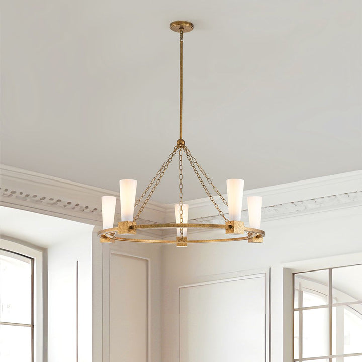 Kristy 5 Chandelier - Distressed Gold