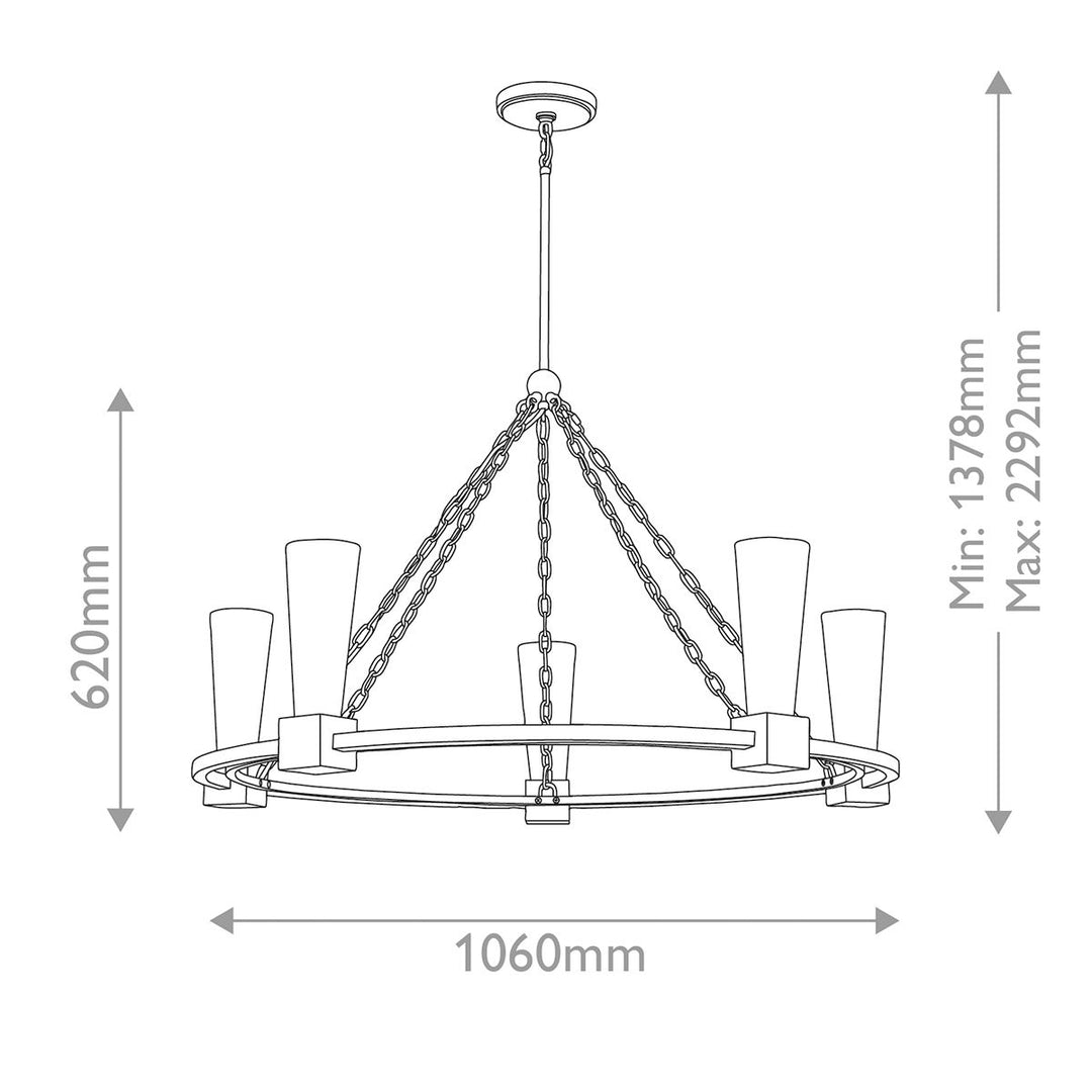 Kristy 5 Chandelier - Distressed Gold