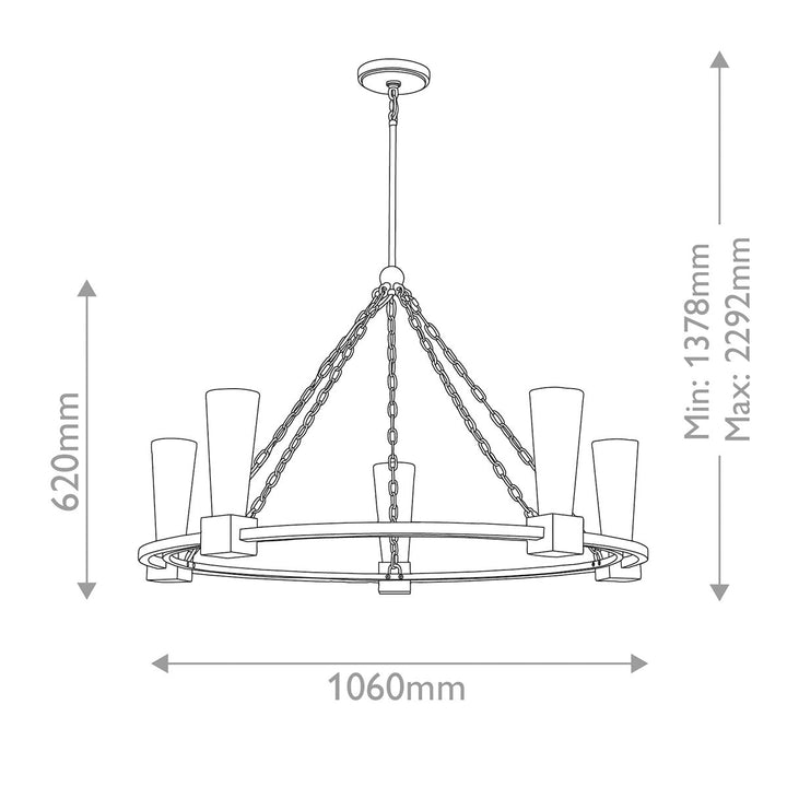 Kristy 5 Chandelier - Distressed Gold