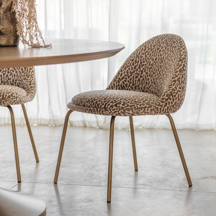 Lanta Set of 2 Animal Jacquard Dining Chairs