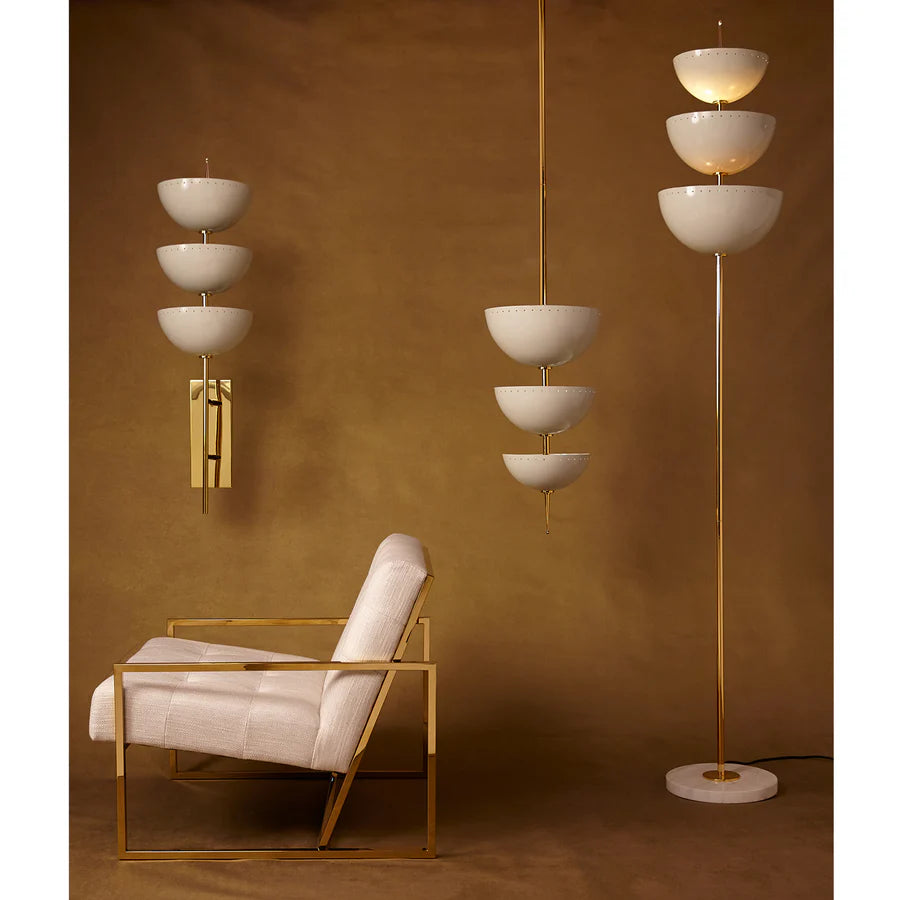 Lisbon Torchiere Floor Lamp - Brass & Ivory Design Maven 3