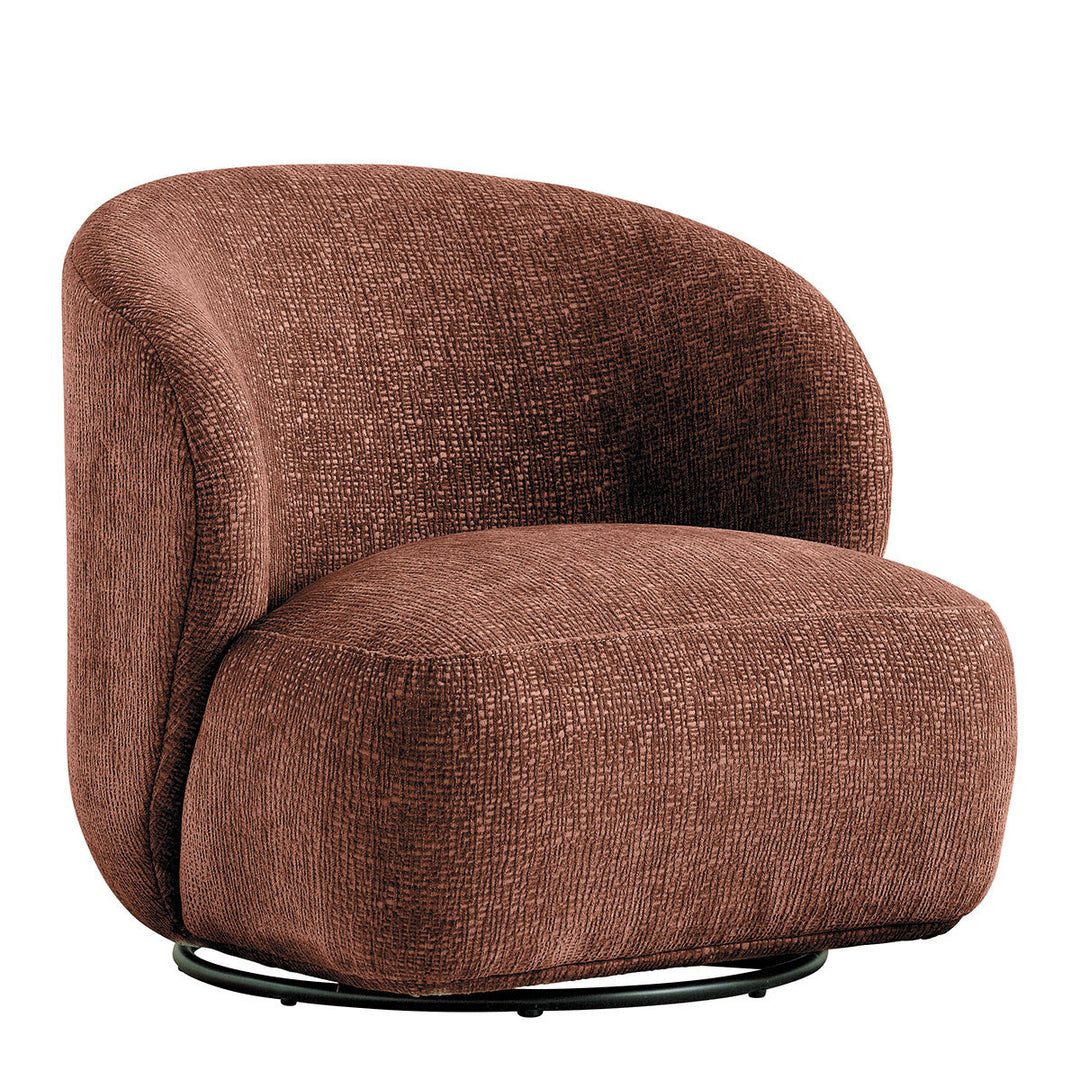 Lisette Velvet Jacquard Armchair - Rosewood