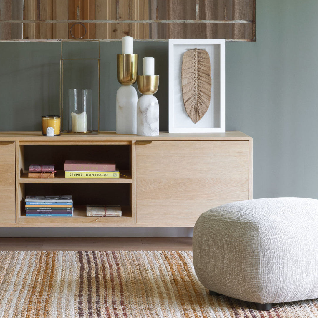 Lisette Velvet Pouffe - Sand