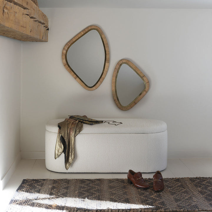 Lisette Storage Bench - Cream Bouclé