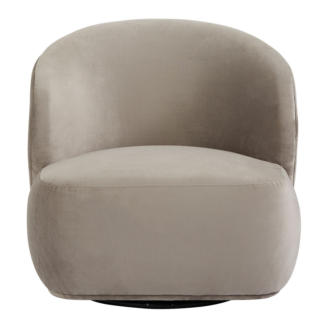Lisette Velvet Swivel Armchair - Greige