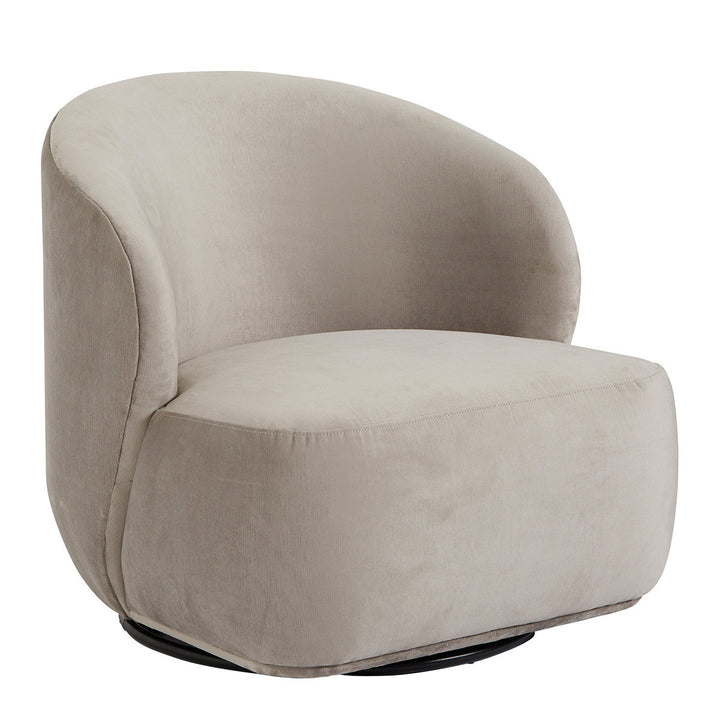 Lisette Velvet Swivel Armchair - Greige