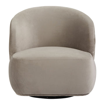 Lisette Velvet Swivel Armchair - Greige