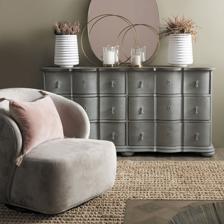 Lisette Velvet Swivel Armchair - Greige