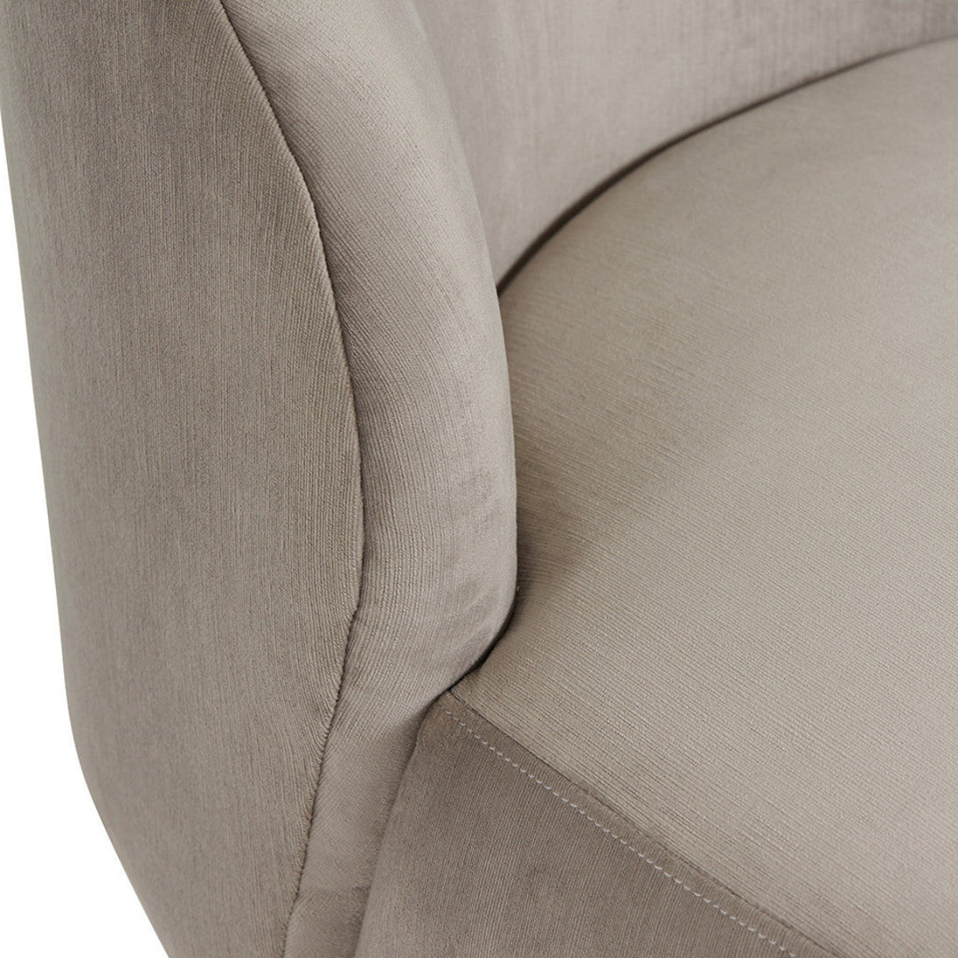 Lisette Velvet Swivel Armchair - Greige