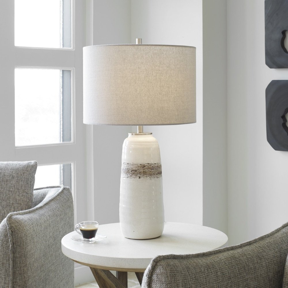 Comanche Crackle Table Lamp - White Uttermost 2
