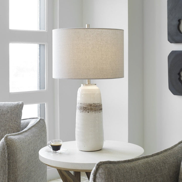 Comanche Crackle Table Lamp - White Uttermost 2