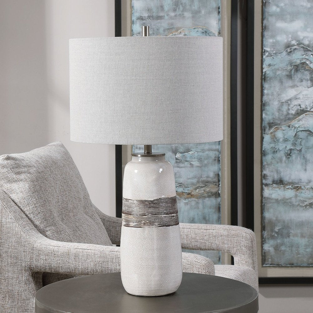 Comanche Crackle Table Lamp - White Uttermost 3