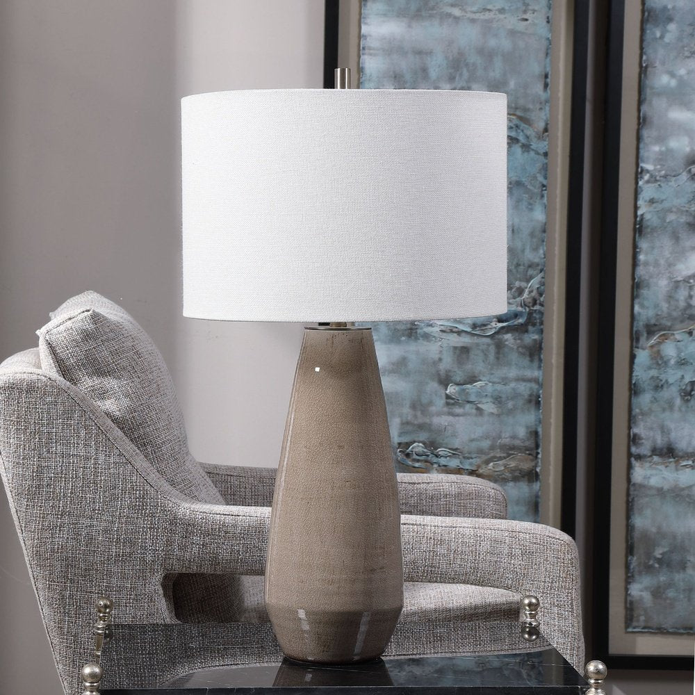 Volterra Table Lamp - Taupe/Grey Uttermost 2