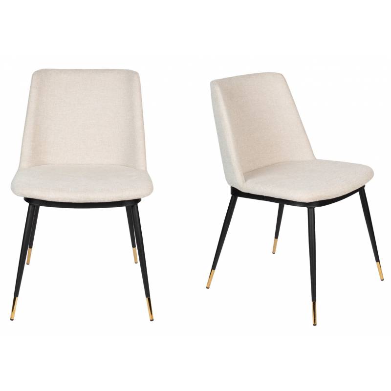 Olivia's Nordic Living Collection Set of 2 Linus Chair in Beige