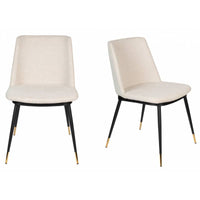 Olivia's Nordic Living Collection Set of 2 Linus Chair in Beige