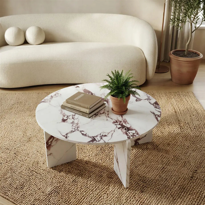 Halo Marble Effect Coffee Table - Violetta