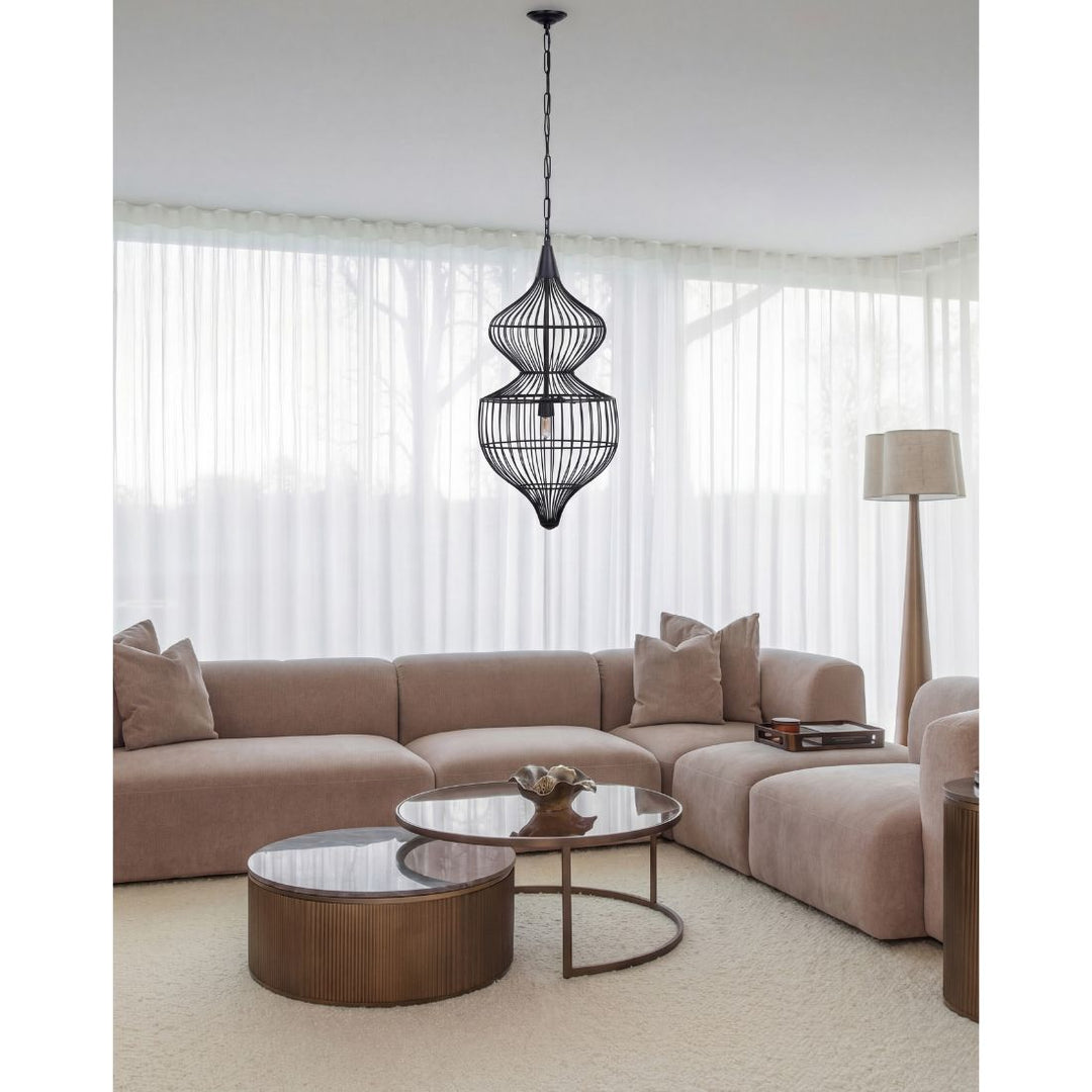 Mira Hourglass Wire Pendant Light - Black