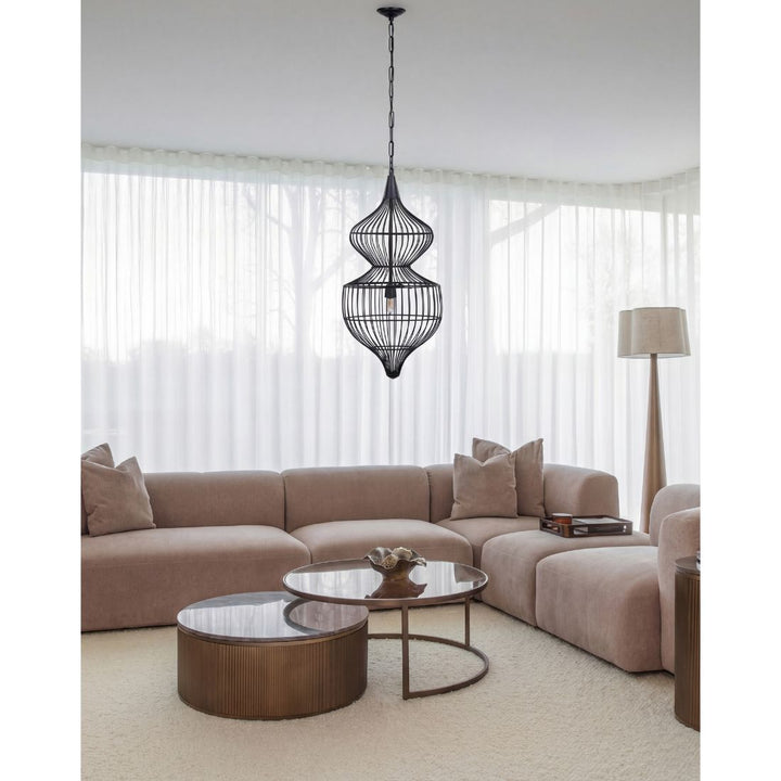 Mira Hourglass Wire Pendant Light - Black