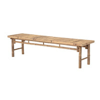 Bloomingville Outdoor Sole Backless Bamboo Bench in Natural