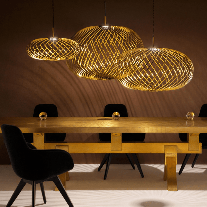 Large Spring Pendant Light - Brass