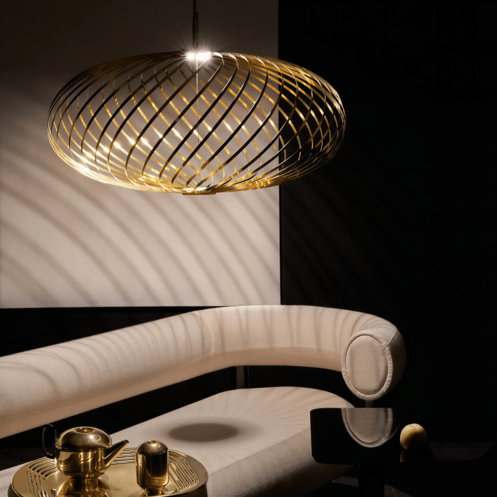 Small Spring Pendant Light - Brass