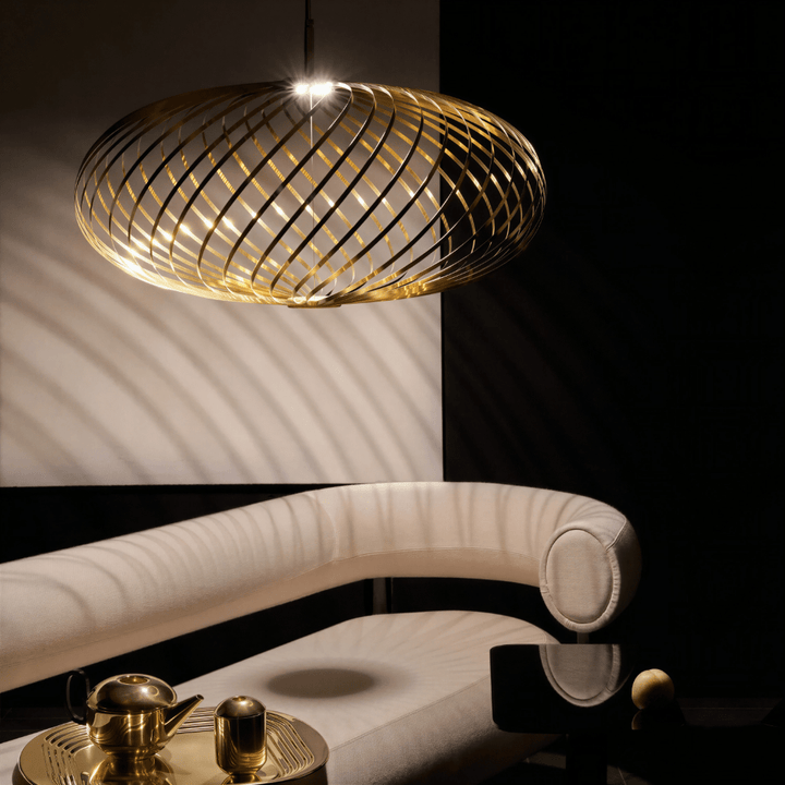 Small Spring Pendant Light - Brass