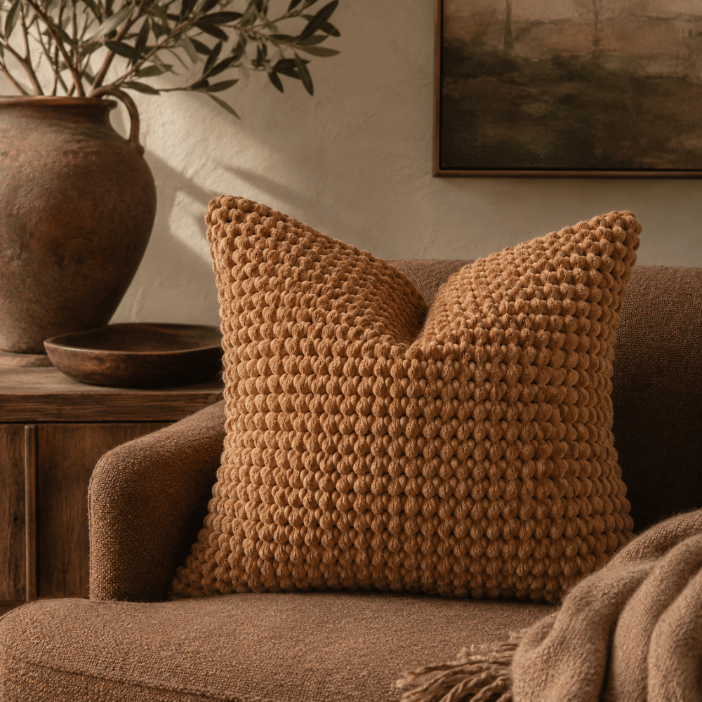 Tuffra Bobble Texture Cushion 50x50cm - Tan