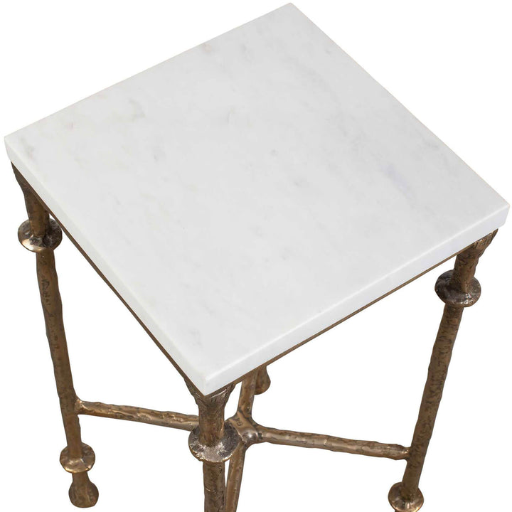 Penelope Square Side Table - White Marble