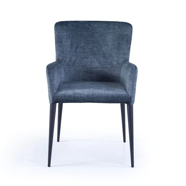 Tommy Franks Varsi Set of 2 Dining Chairs in Bella Blue Velvet