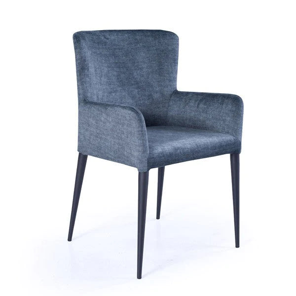  Tommy Franks-Tommy Franks Varsi Set of 2 Dining Chairs in Bella Blue Velvet-Blue 397 