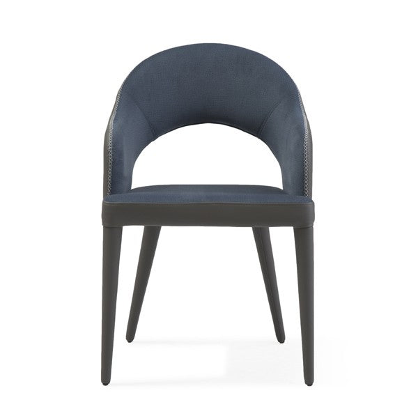 Jiva Dining Chair - Nappa Midnight Blue & Grey Tommy Franks 1