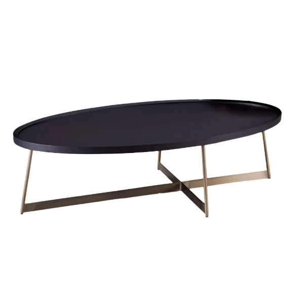 Lane Oval Coffee Table - Smoke Oak & Gold Tommy Franks 1