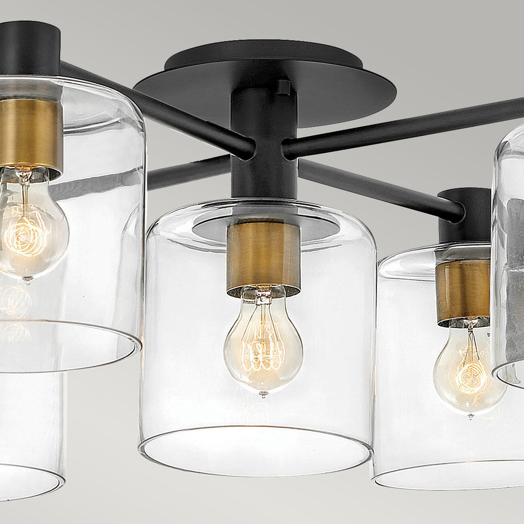 Axel 5 Light Semi-flush - Black Elstead 4