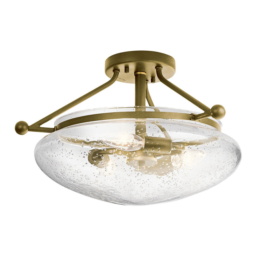 Belle 3 Light Semi-Flush- Brushed Natural Brass Elstead 1