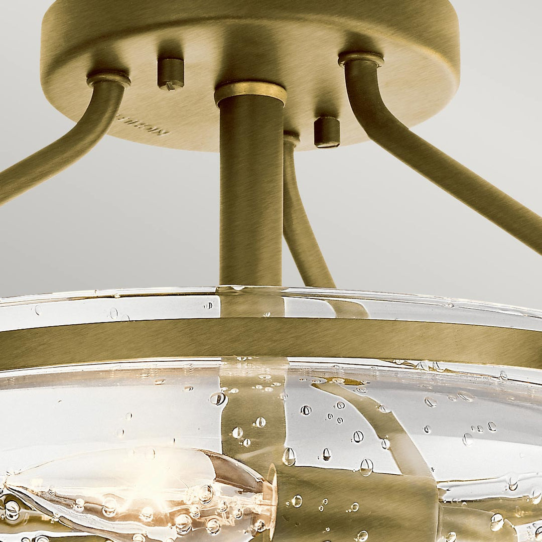 Belle 3 Light Semi-Flush- Brushed Natural Brass Elstead 3