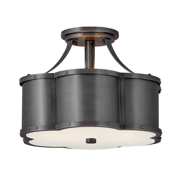 Chance 2 Light Semi-flush - Blackened Brass Elstead 1