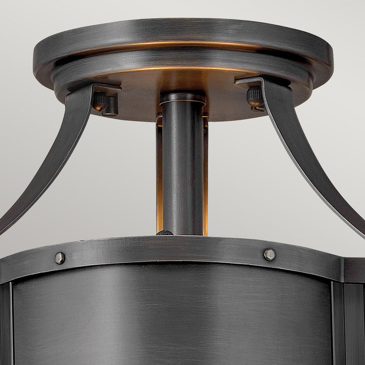 Chance 2 Light Semi-flush - Blackened Brass Elstead 4