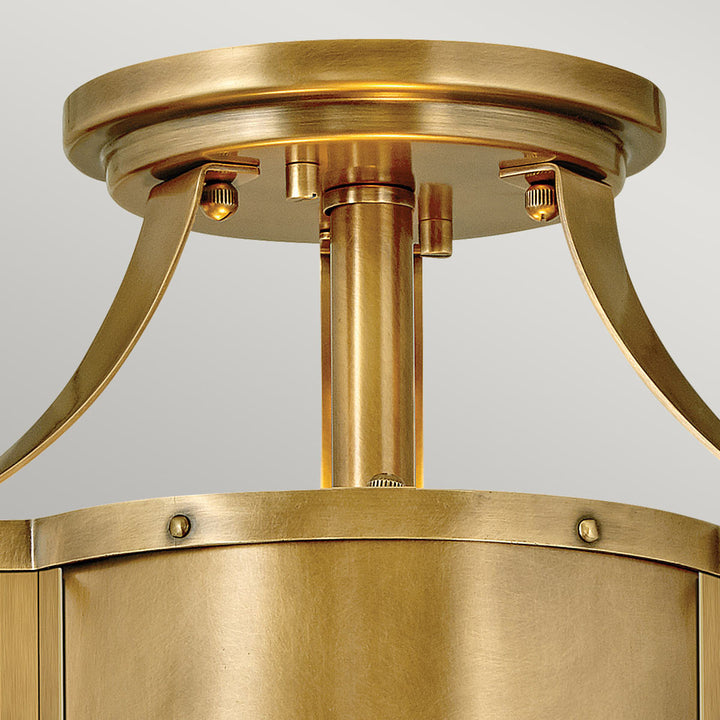 Chance 2 Light Semi-flush - Heritage Brass Elstead 3