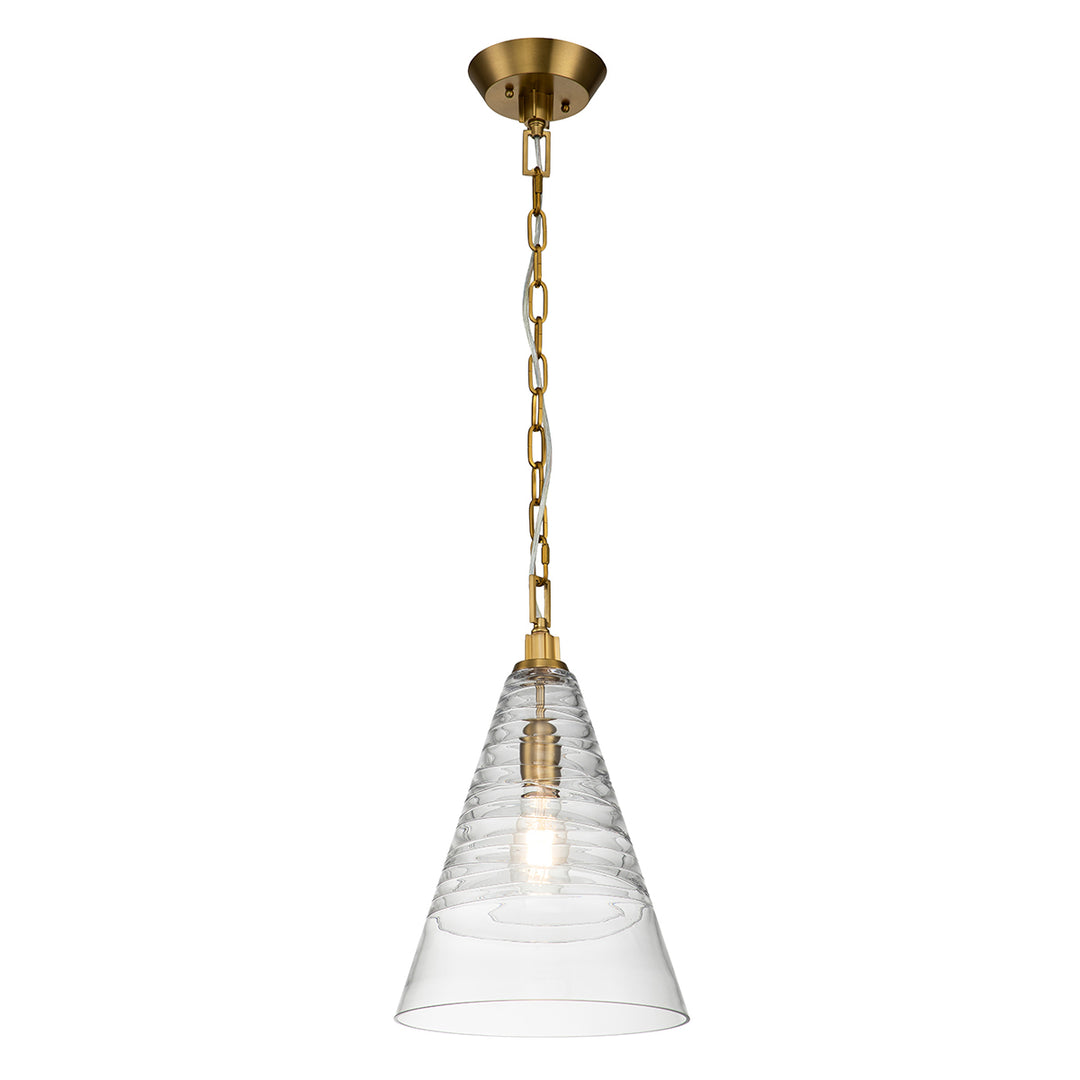Elmore 1 Light Pendant - Brass Elstead 1