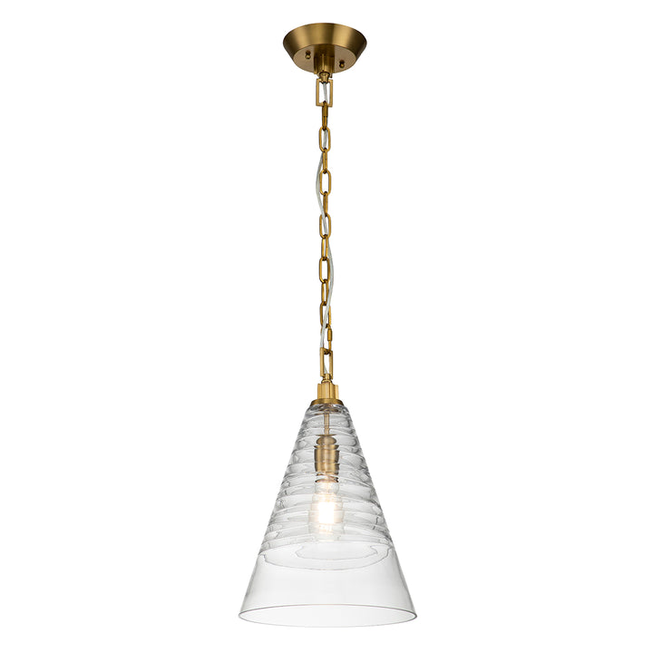 Elmore 1 Light Pendant - Brass Elstead 1