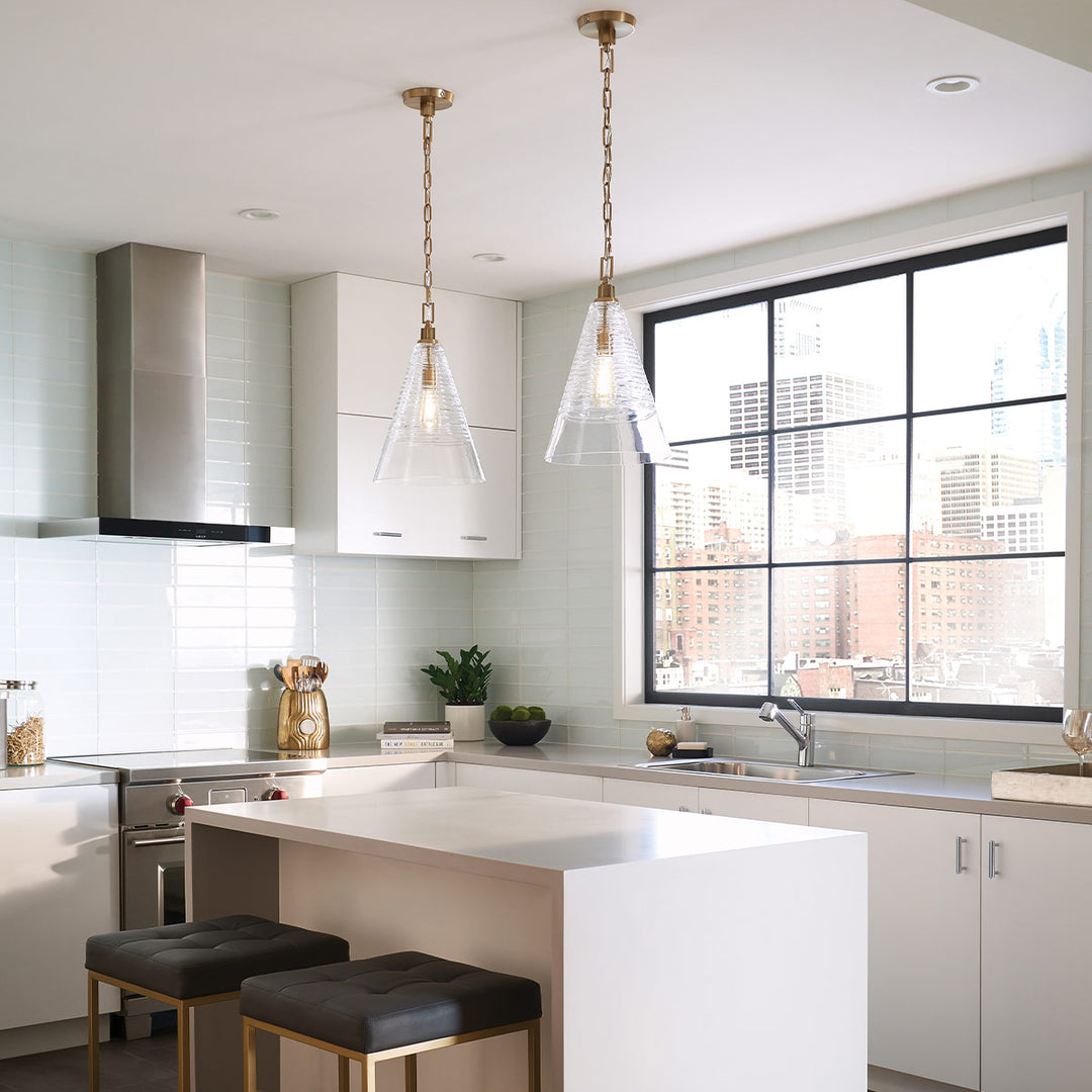 Elmore 1 Light Pendant - Brass Elstead 4
