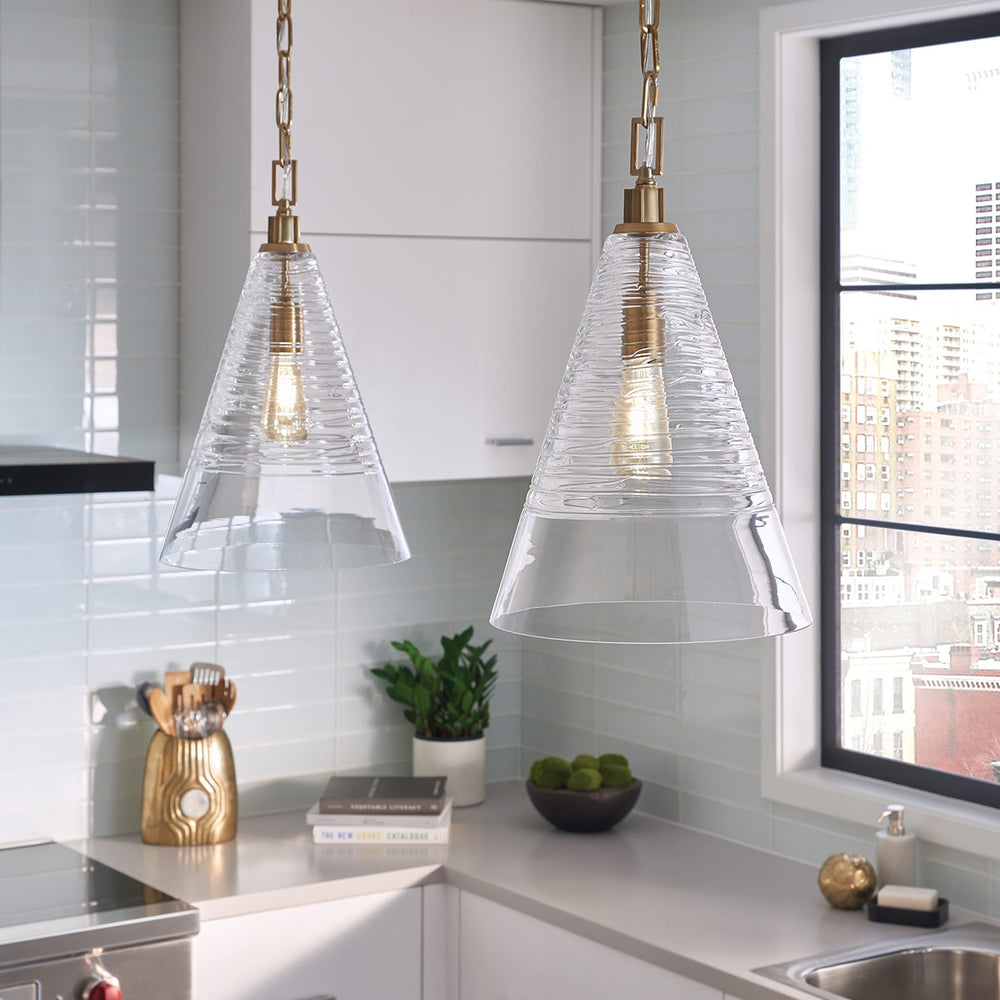 Elmore 1 Light Pendant - Brass Elstead 2