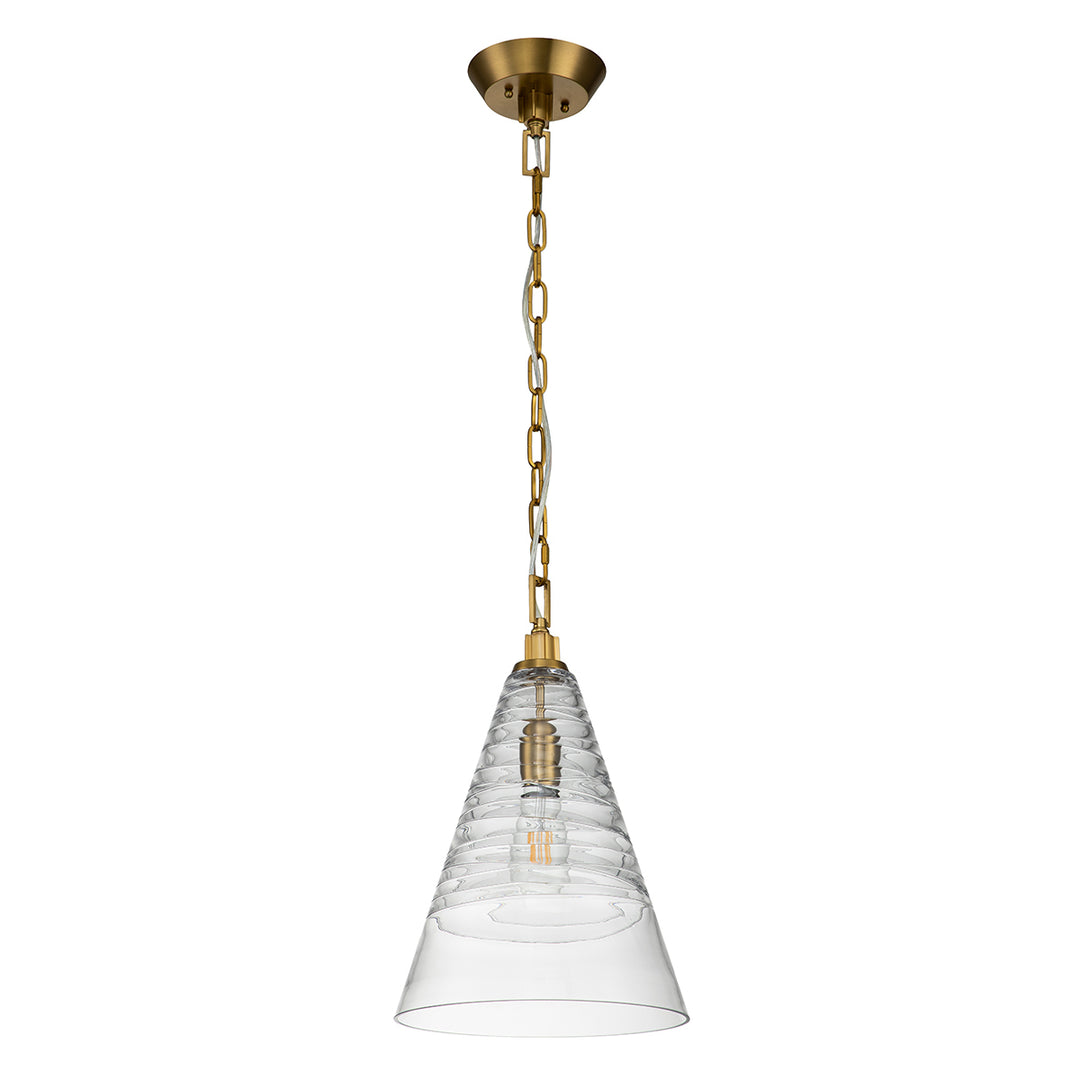 Elmore 1 Light Pendant - Brass Elstead 3
