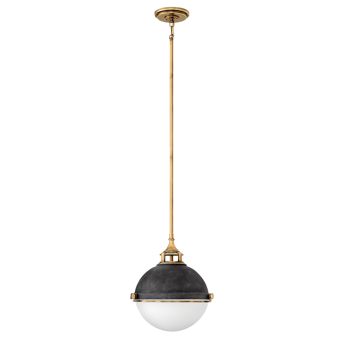 Quintiesse Fletcher Aged Zinc with Heritage Brass 2 Light Pendant