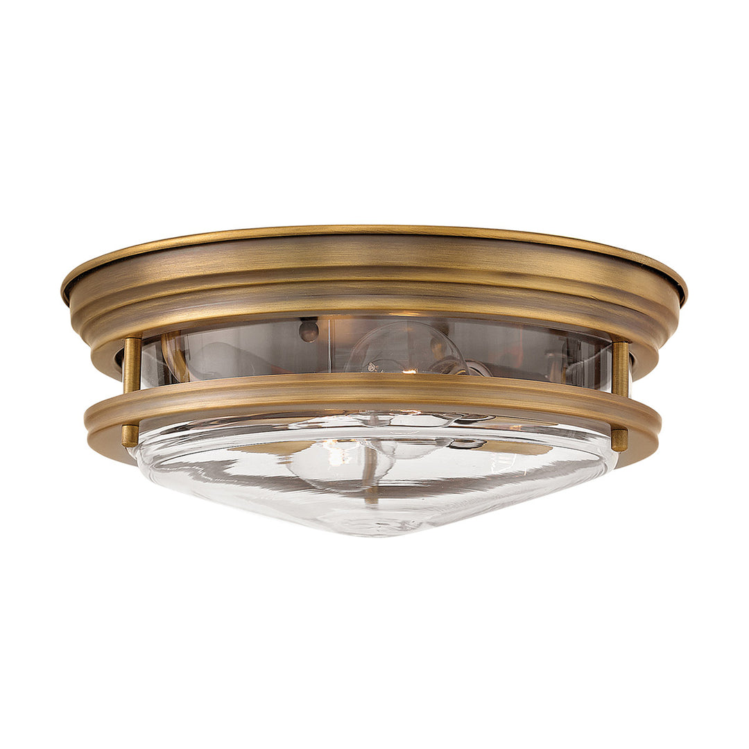 Hadrian 2 Light Flush - Clear Glass - Brushed Bronze Elstead 1