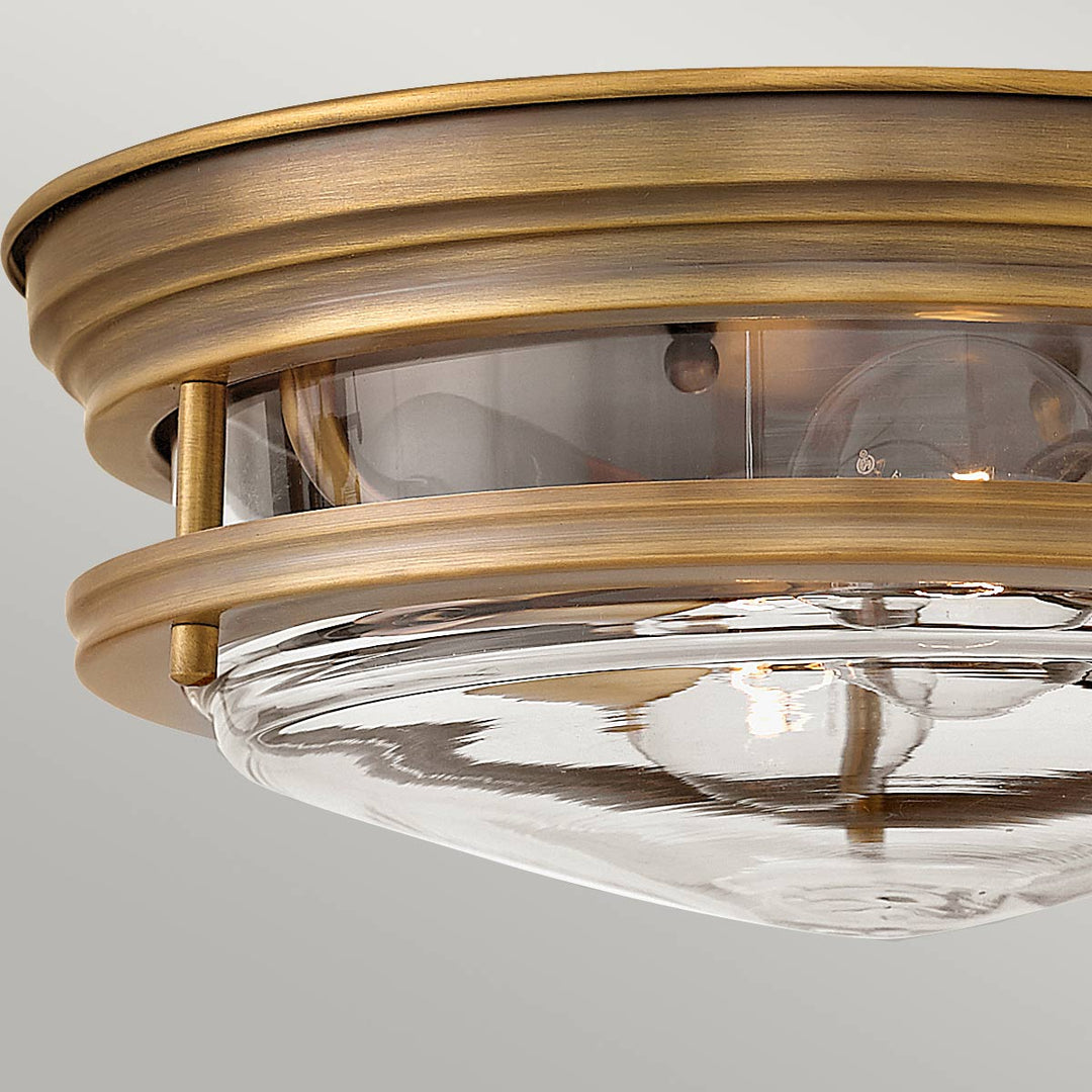 Hadrian 2 Light Flush - Clear Glass - Brushed Bronze Elstead 3