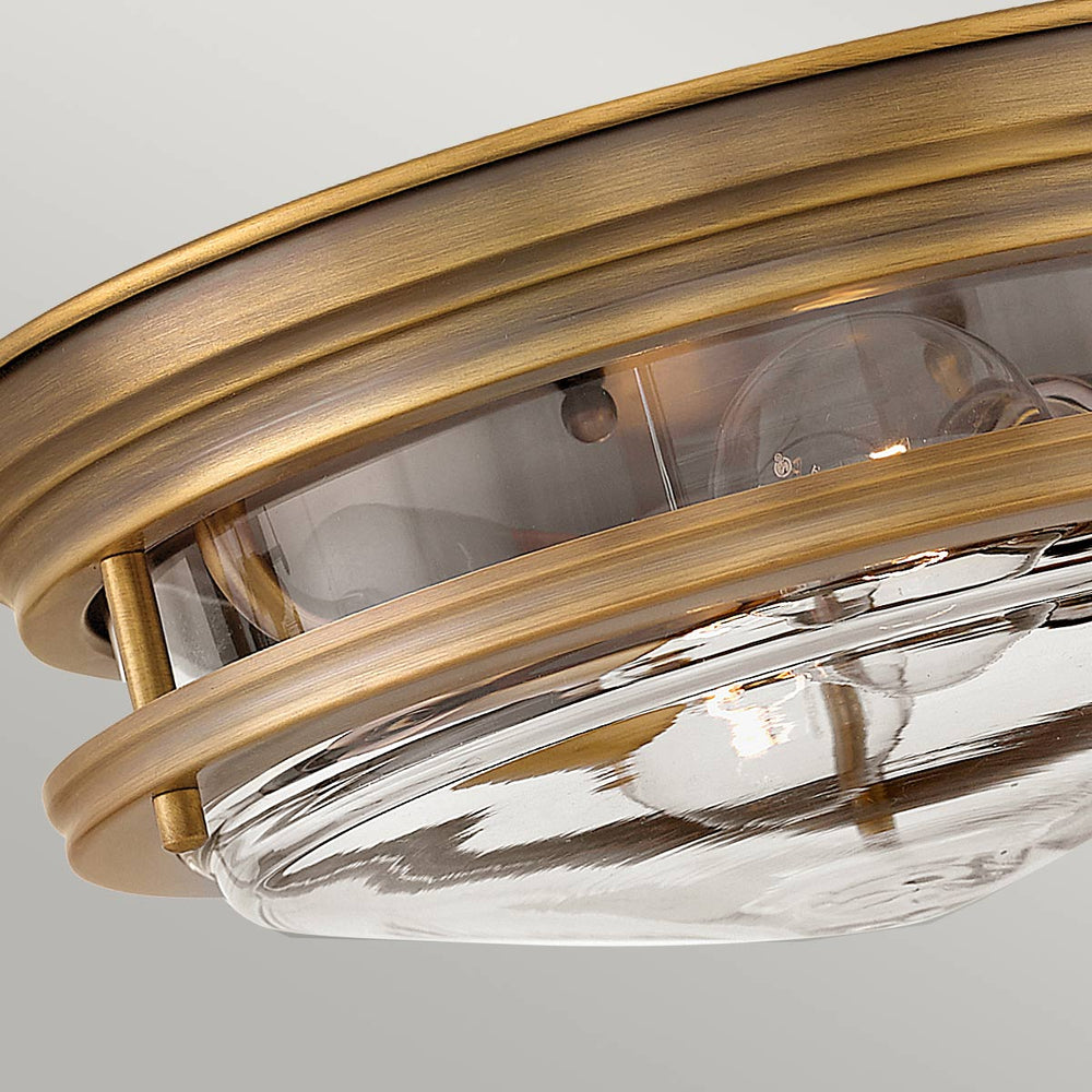 Hadrian 2 Light Flush - Clear Glass - Brushed Bronze Elstead 2